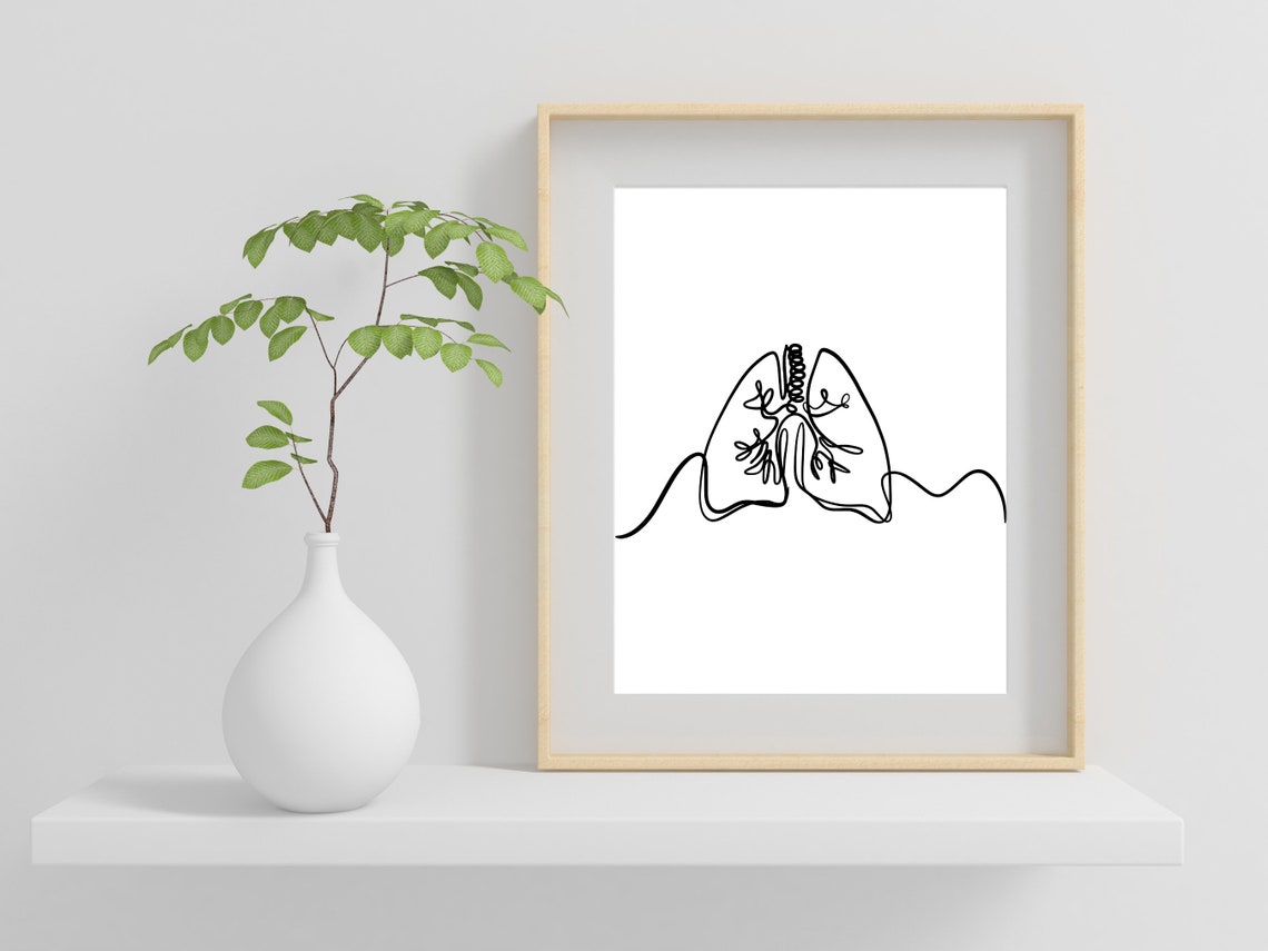 Human Lungs One Line Art Anatomy Medical Gift Doctor Decor Wall Art - Image 2