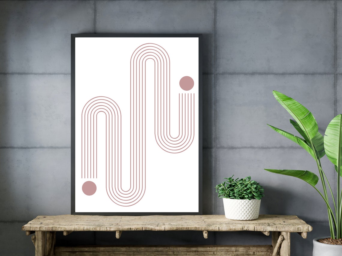 Abstract Terracotta Squiggle Lines Modern Boho Gallery Poster - Image 3