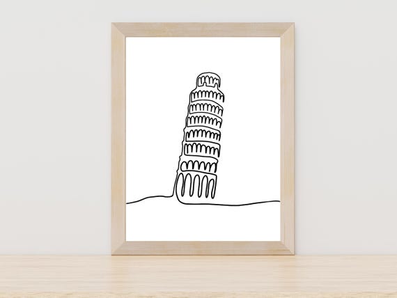 Leaning Tower Of Pisa Line Art