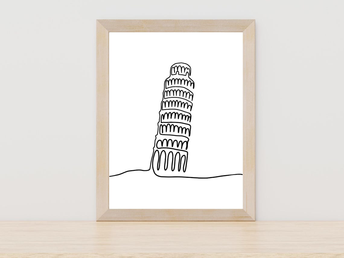 Leaning Tower Of Pisa Line Art