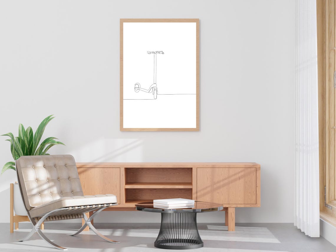 Kick Scooter Line Art Minimal Urban Ride Kids Toy Decor Poster - Image 4