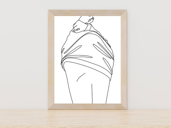 Woman Taking Clothes Off Line Art Woman Body Line Art Print Female Figure Line Art Naked Woman Wall Art Print Minimal Woman Body Art