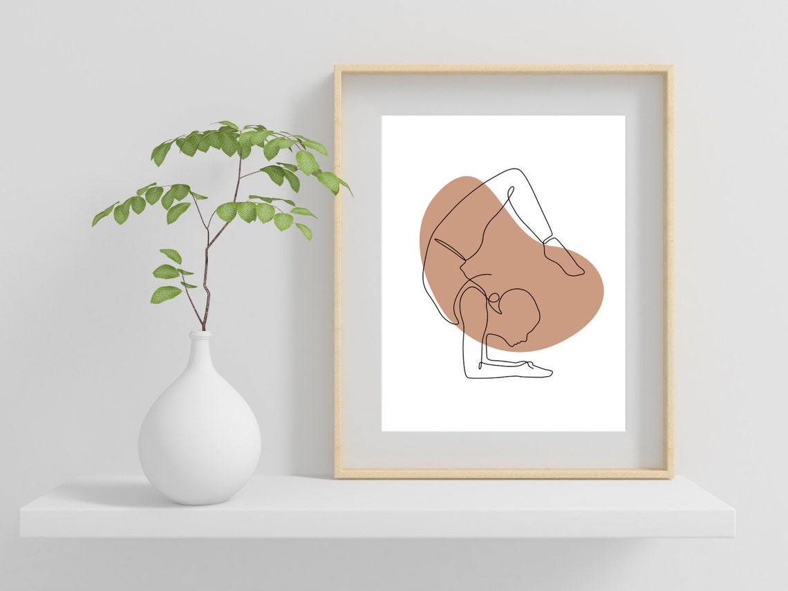 Yoga Asana Line Art Yoga Pose Prints Asana Print Yoga Wall Art Minimalist Yoga Wall Art Meditation Line Art Yoga Pose Wall Art Print Yoga - Image 2