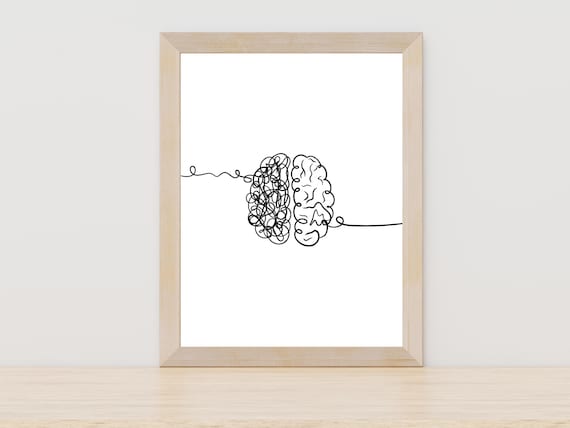 Brain Line Art Print