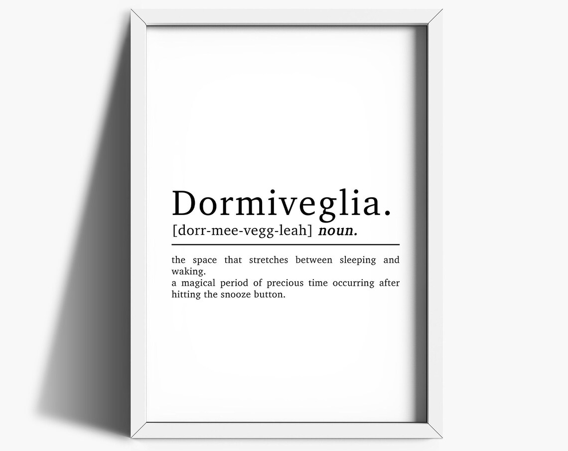 Dormiveglia Definition Print, Bedroom Wall Art