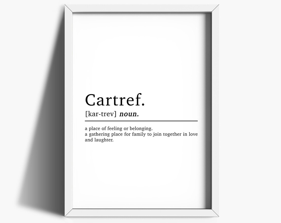 Cartref Definition Print, Welsh Words Quote Poster