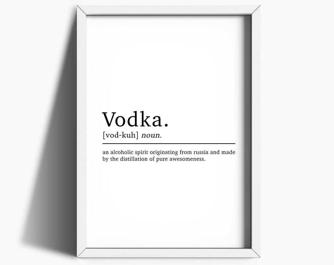 Vodka Definition Kitchen Humor Wall Art Print
