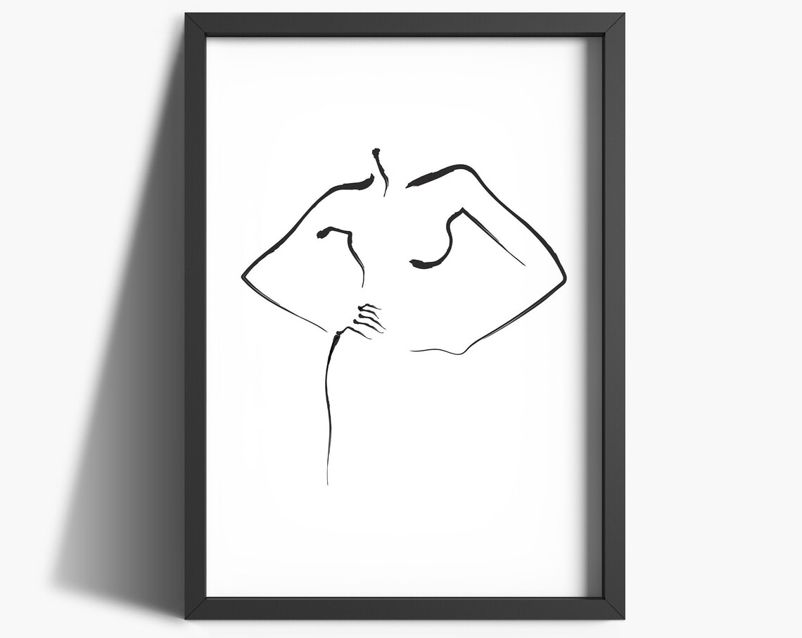 Body Line Drawing Feminist Fashion Wall Art Print - Image 2