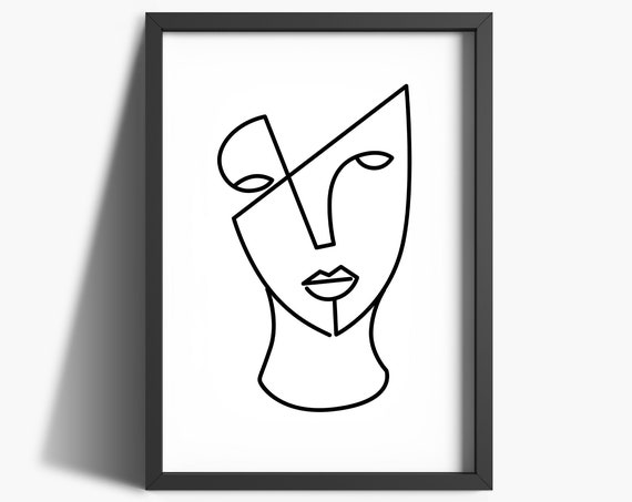 Face Line Drawing Print Line Drawing Wall Art Fashion Wall Art Bedroom Decor Office Wall Art Home Office Prints Abstract Art