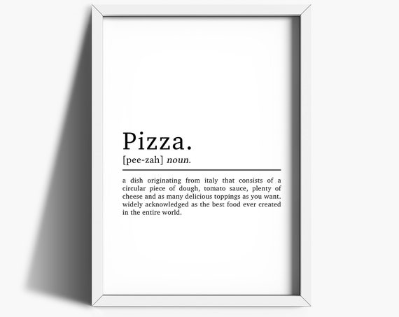 Pizza Definition Wall Print Kitchen Prints Fun Kitchen Decor Pizza Prints Kitchen Quote Food Poster Pizza Gift Funny Kitchen Print