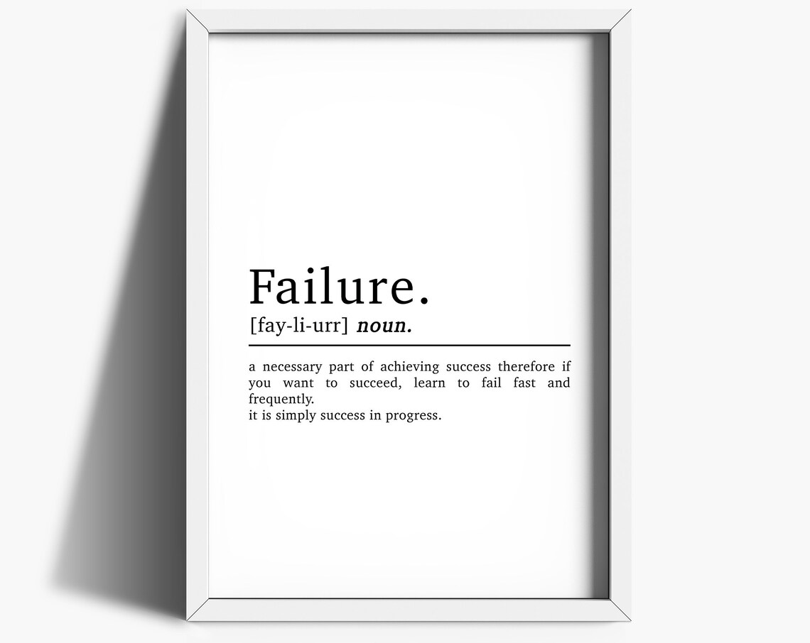 Failure Definition Motivational Office Wall Art