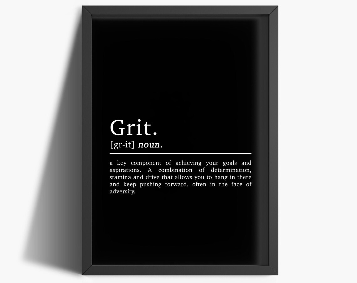 Office Wall Art Home Office Prints Grit Definition Motivational Print Motivational Quotes Prints Home Dcor Home Office Decor