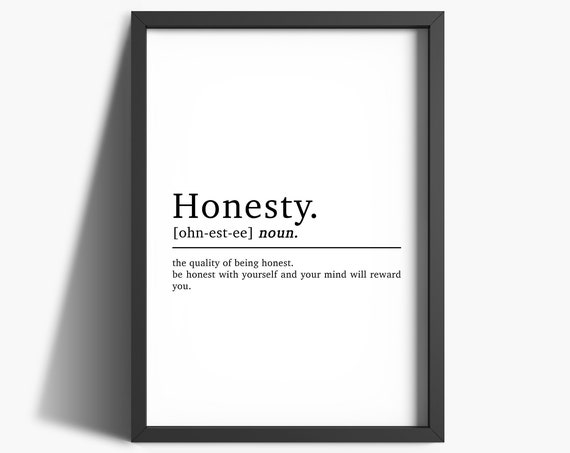 Inspirational Quote Prints Honesty Definition Home Dcor Motivational Print Home Office Decor Bedroom Wall Art Positive Print