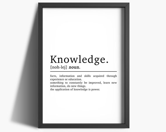 Motivational Print Knowledge Definition Office Wall Art Home Office Print Inspirational Quote Print Home Dcor Home Office Decor
