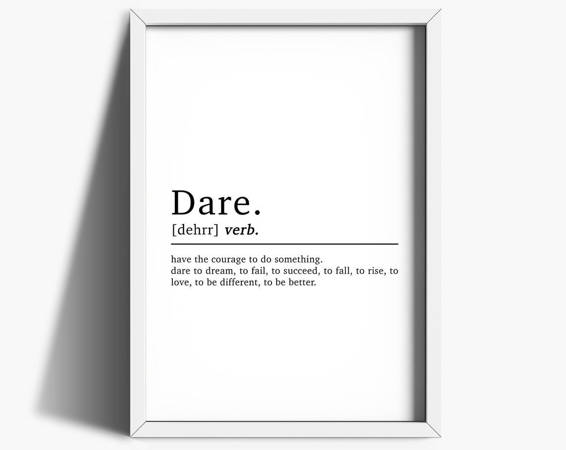 Dare Definition Office Wall Art Home Office Prints Inspirational Quote Prints Home Dcor Motivational Print Home Office Decor