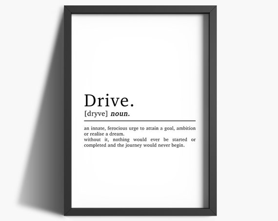 Drive Definition Motivational Office Wall Art Prints Home Office Prints Inspirational Quote Prints Home Dcor Home Office Decor