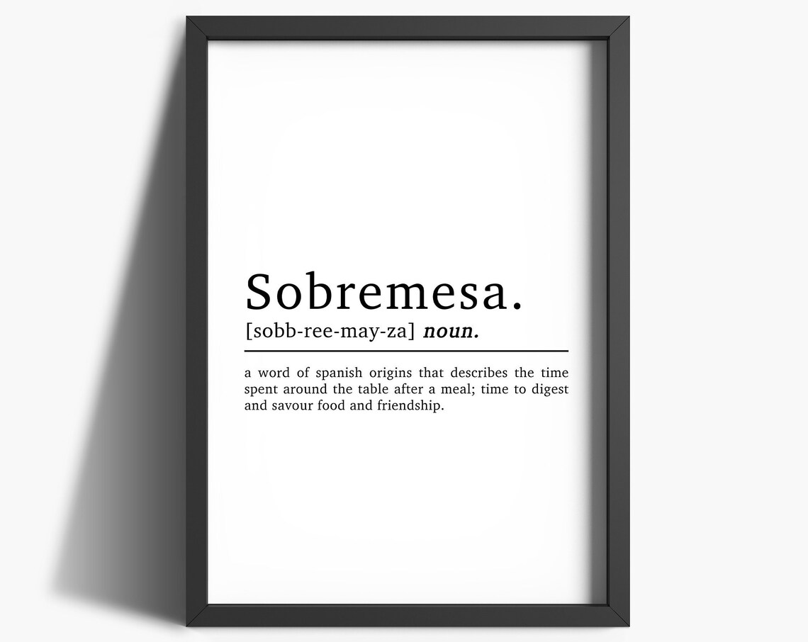 Sobremesa Definition Wall Print, Kitchen Decor