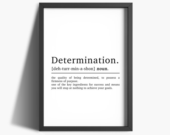 Determination Definition Office Wall Art, Art Print