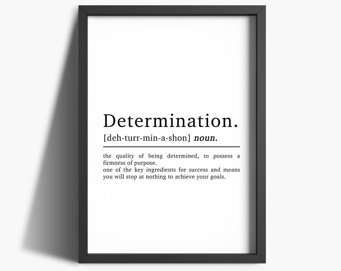 Determination Definition Office Wall Art, Art Print