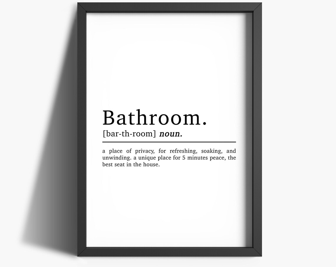 Bathroom Definition Bathroom Sign, Funny Art Print