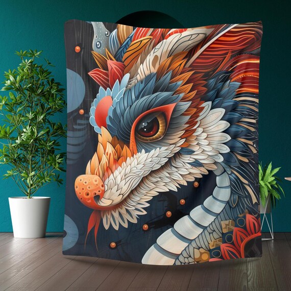 Colorful Dragon Soft Light Weight All Seasons Art Blanket Gift For Birthdays Holidays Hospital Patients And Nursing Homes