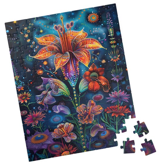 Tropical Dream Fantasy Flower Jigsaw Puzzle Tech Free Fun Activity Great Gift For Birthdays Paitents And Nursing Homes