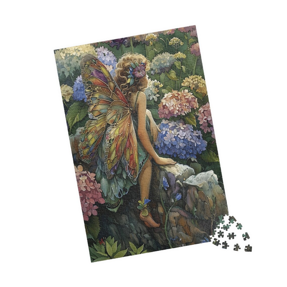 Hydrangea Fairy Watercolor Garden Faerie Art Print - Image 4