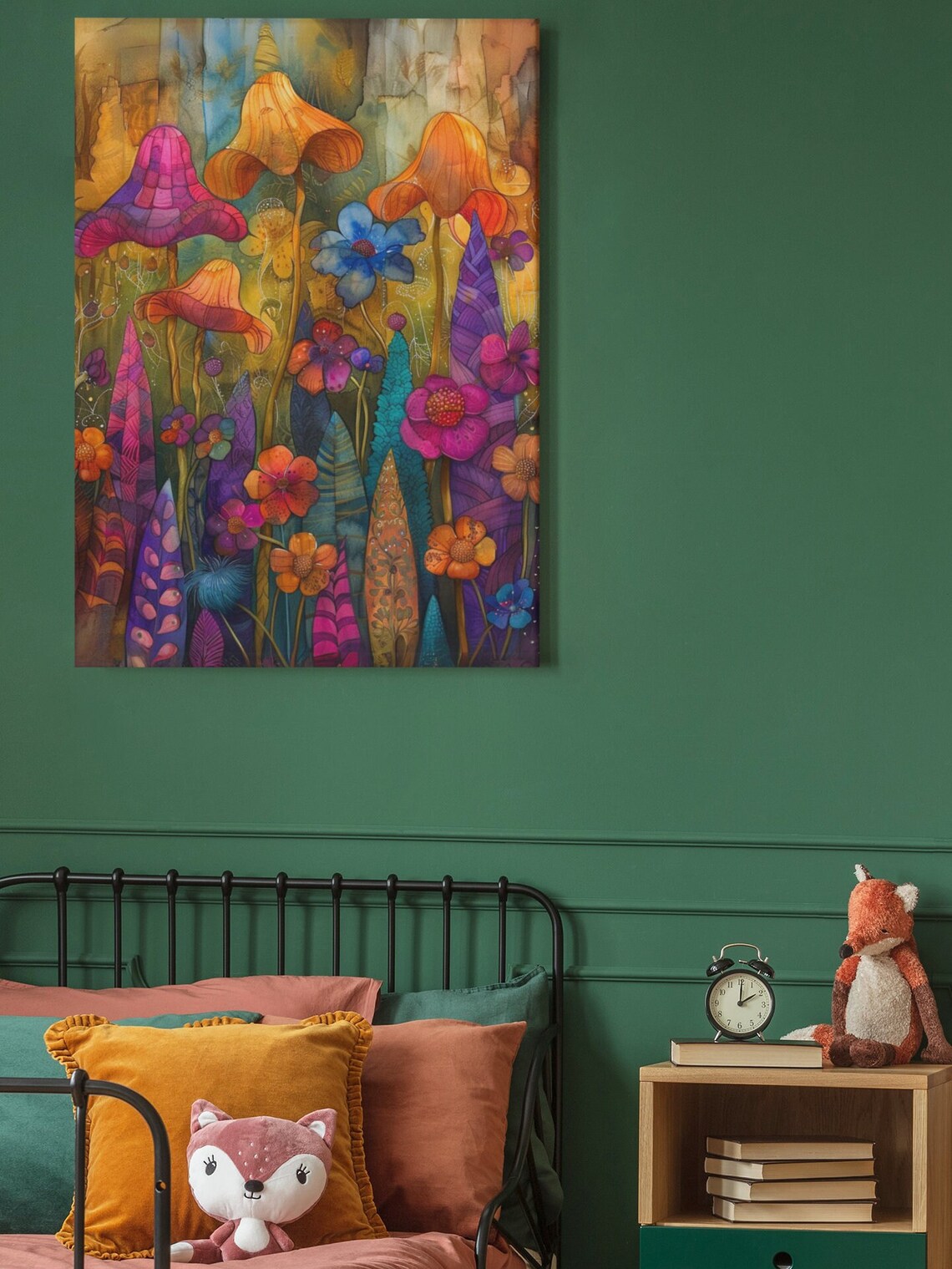 Vibrant Abstract Watercolor Wildflower Bloom Jewel Tone Art Poster - Image 2