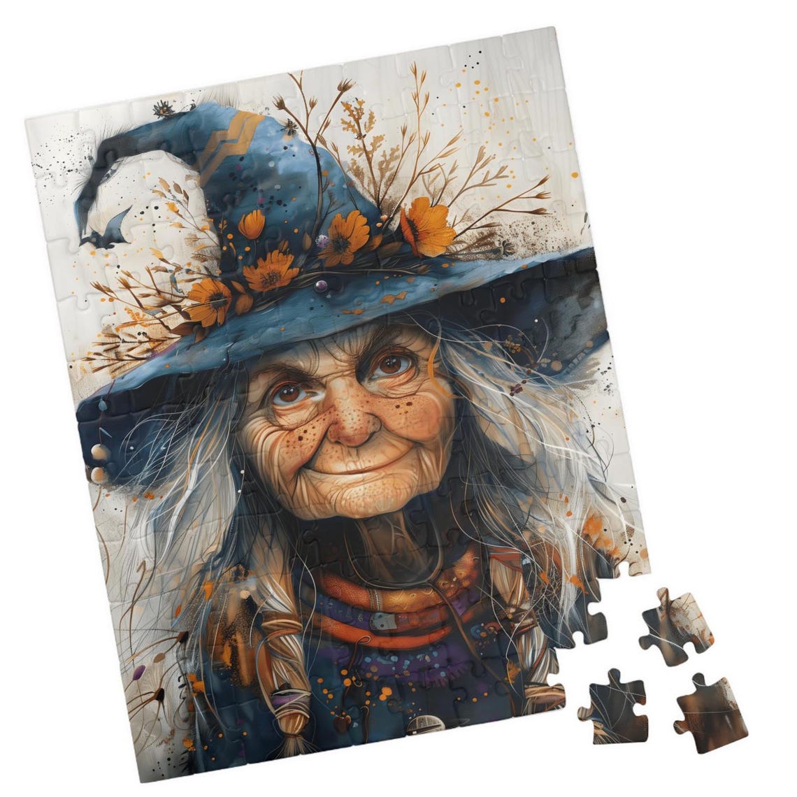Kind Boho Witch Smiling Under A Flower Crowned Hat Art Poster
