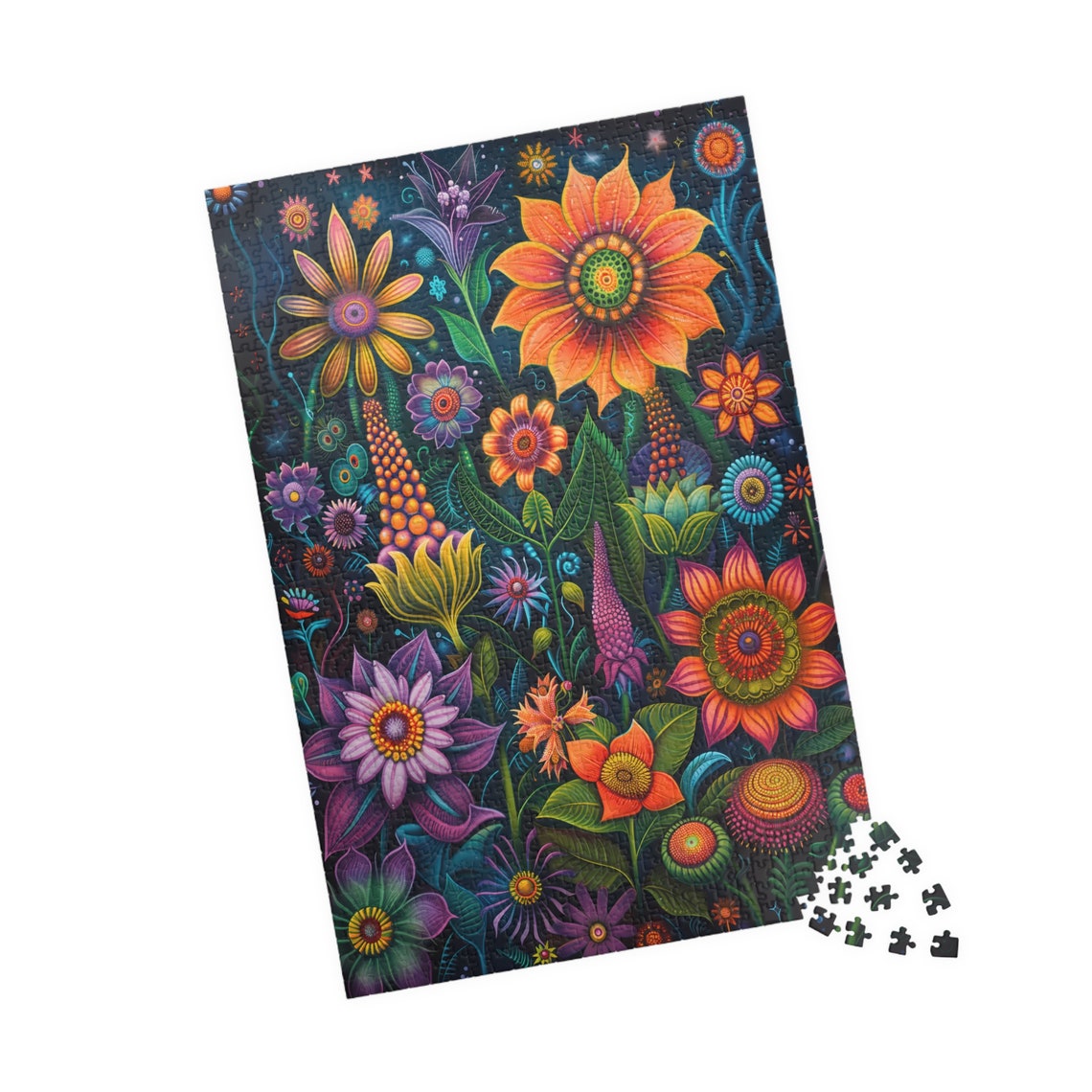 Tropical Dream Fantasy Garden Neon Flower Paradise Night Poster - Image 4