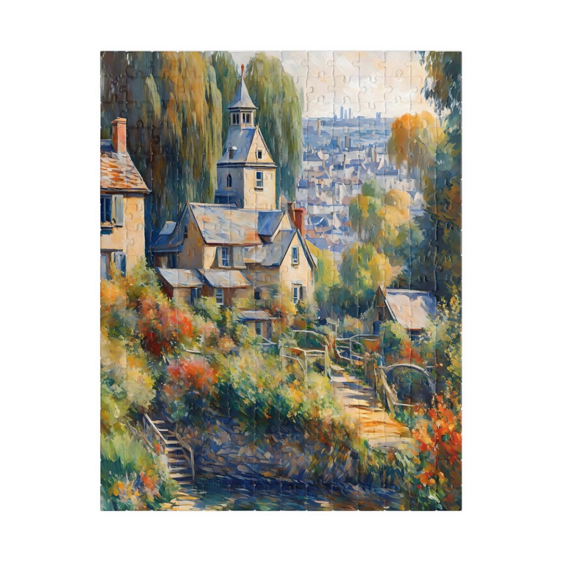 European Riverside Village Impressionist Landscape Painting Art Poster - Image 5