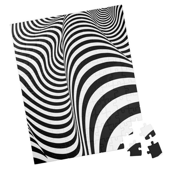 Challenging Wave Optical Illusion Jigsaw Puzzle Great Gift For Holidays Birthdays Get Well And Nursing Homes Fun Tech Free Activity