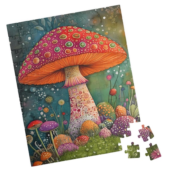 Fancy Spring Toadstool Mushroom with Dotted Cap Garden Art Poster