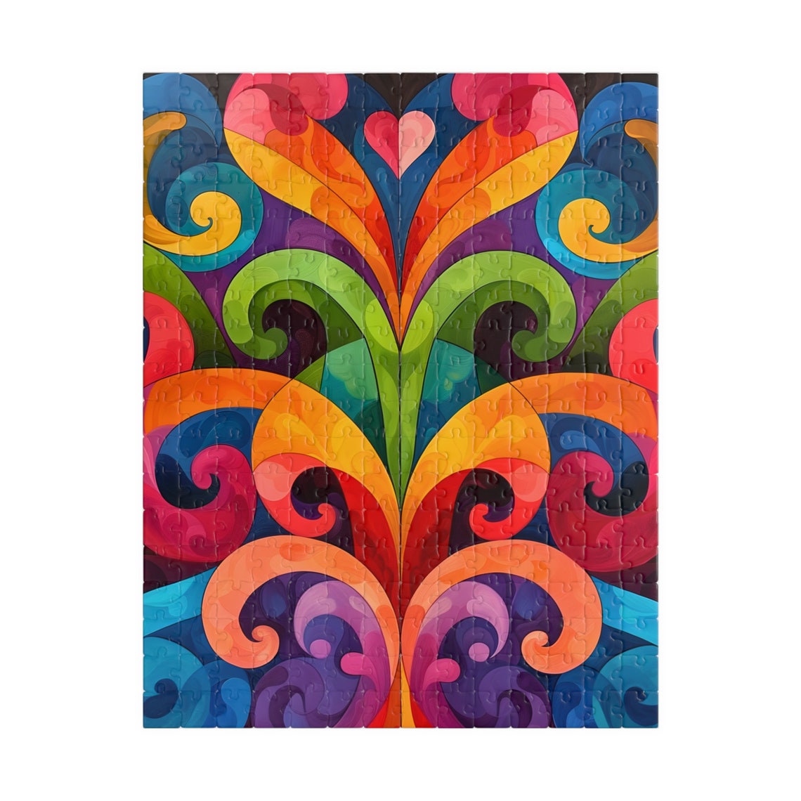 Vibrant Rainbow Swirl Abstract Flower Petals Colorful Art Poster - Image 2