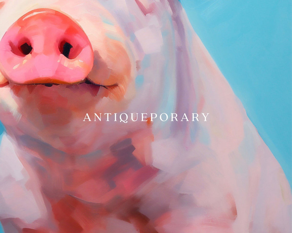 Abstract Pig Painting Pig Art Piglet Painting Pig Decor Farm Animals Farm Animal Paintings Pig Abstract Paint Colorful Animal Print - Image 2