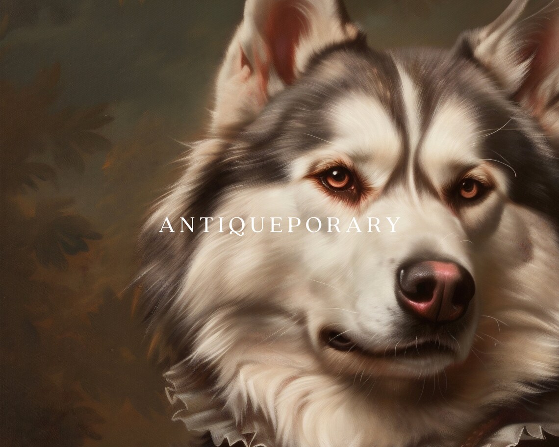 Regal Siberian Husky in Gold and Rust Coat Royal Portrait Poster - Image 3