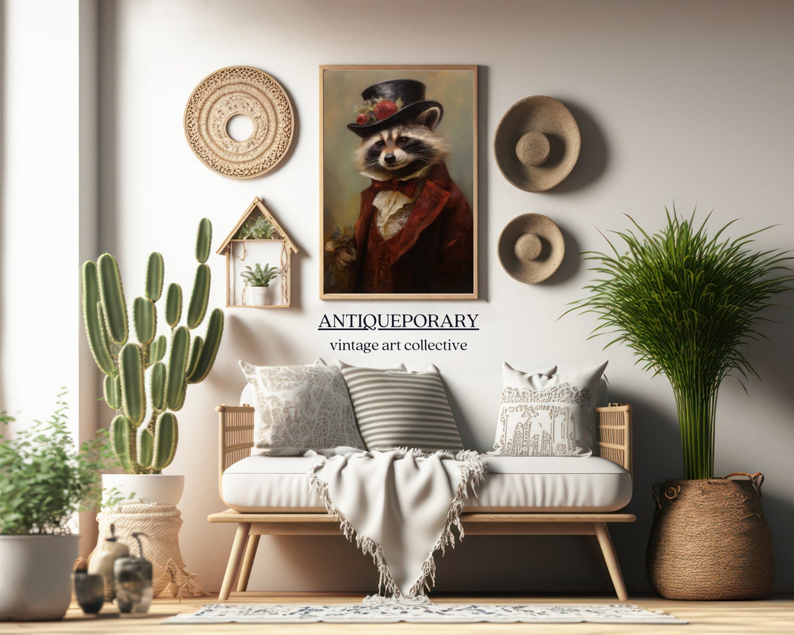Victorian Animals Portrait Royal Raccoon Art Print Renaissance Animal Painting Vintage Animal Portrait Altered Art Animal Lover Gift - Image 3