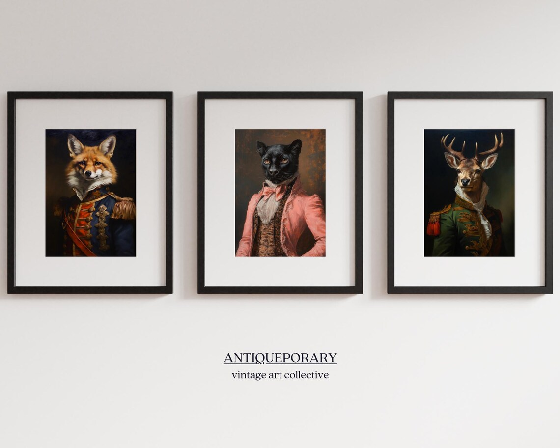 Black Panther in Pink Rococo Jacket Vintage Aristocratic Animal Poster - Image 6