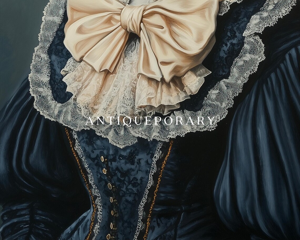 Royal Lady Koala in Navy Victorian Dress Animal Portrait Poster - Image 2