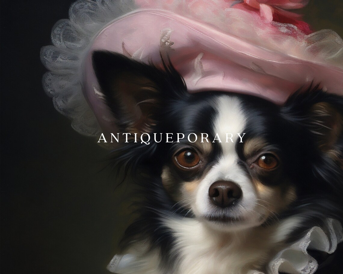 Chihuahua Lady in Pink Victorian Dress Regal Dog Portrait Poster - Image 3