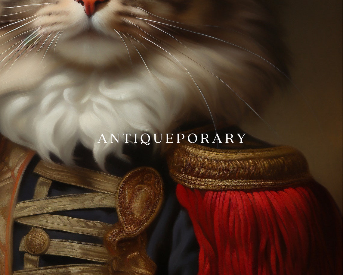Victorian Animal Portrait Royal Cat Poster Royal Animal Painting Renaissance Animal Portraits Vintage Inspired Art Pet Lovers Gift - Image 2