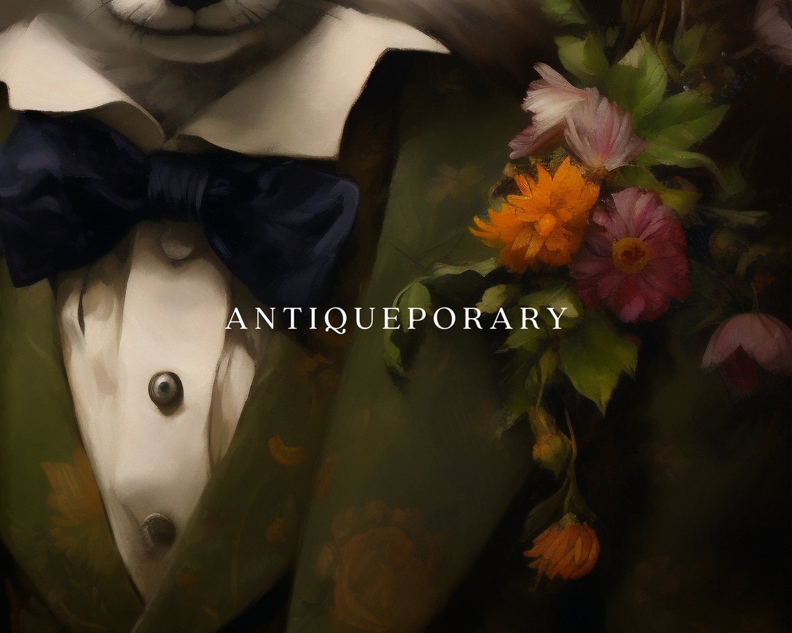Renaissance Animal Portrait Victorian Animal Portrait Dressed Animal Prints Royal Fox Oil Painting Vintage Style Animal Portrait - Image 2
