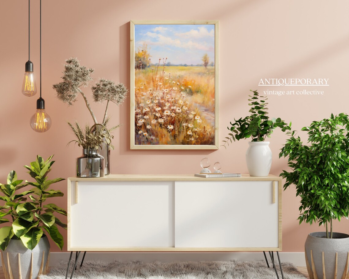 Sunlit Meadow of Wild Daisies Golden Summer Field Art Poster - Image 5