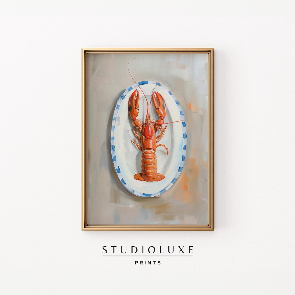 Lobster Platter Print Coastal Granddaughter Prints Kitchen Wall Art Airbnb Decor Beachy