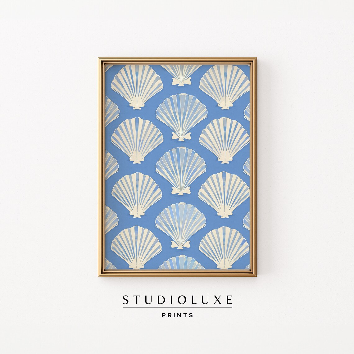 Seashell Vintage Painting Art Print, Coastal Decor