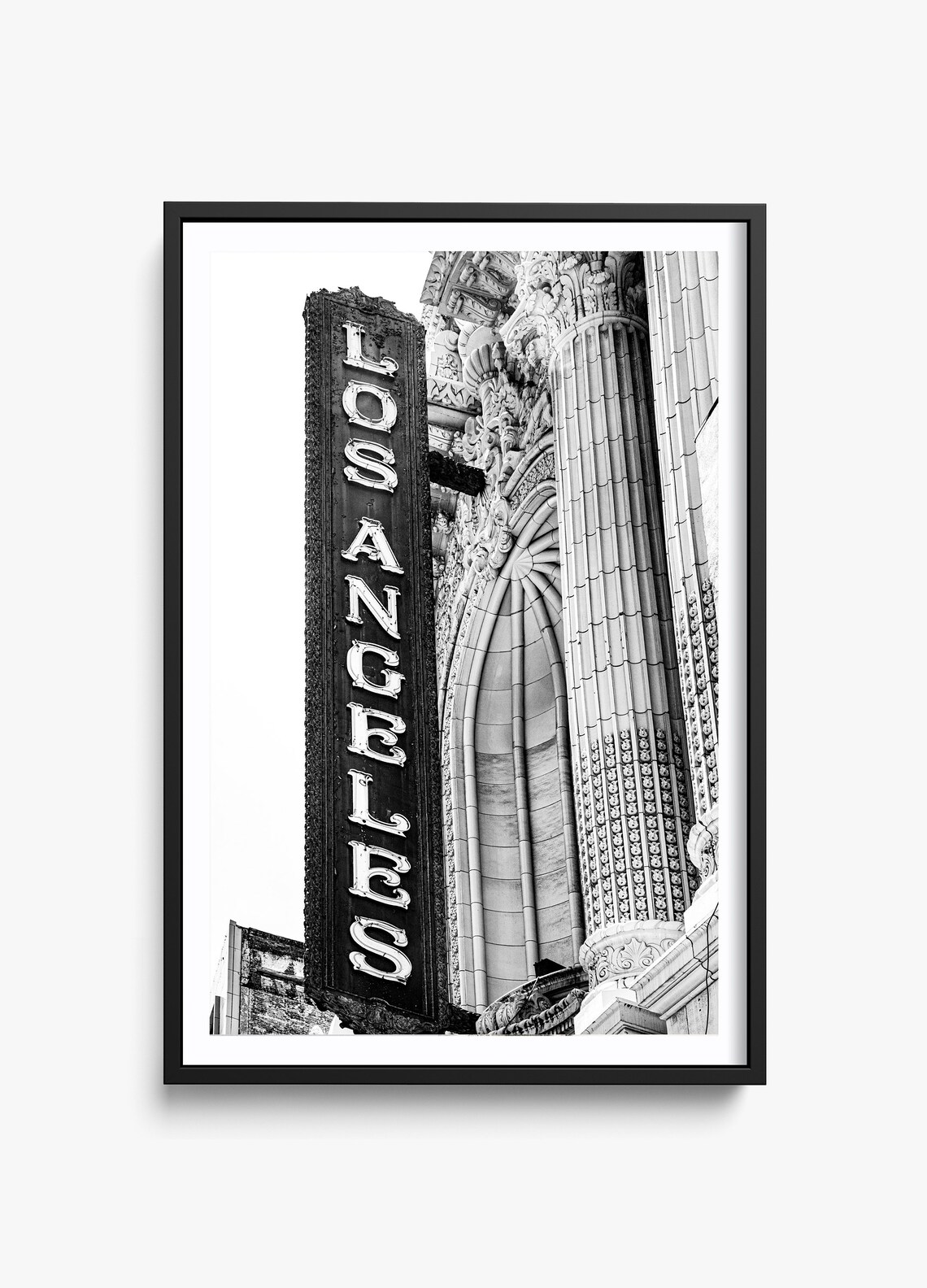 Los Angeles Theater, Black And White Urban Landscape