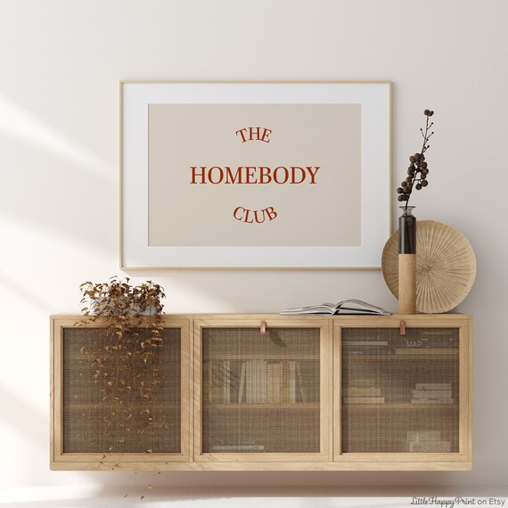 The Homebody Club Red Serif Elegant Cozy Introvert Typography Poster