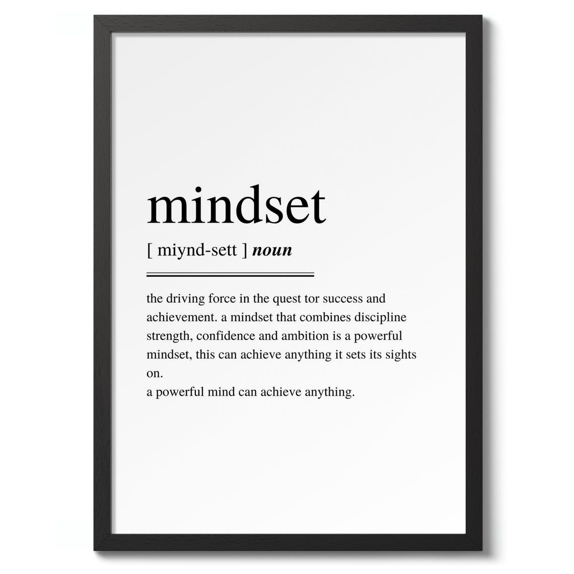 Mindset Typography Print Minimalist Wall Art Poster Text Decor Inspirational Gift