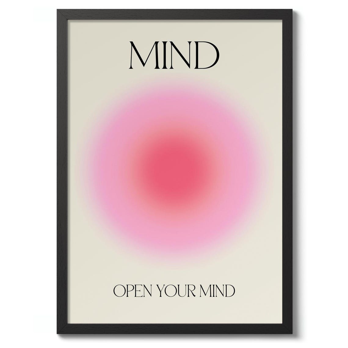 Open Your Mind Pink Aura Gradient Minimalist Abstract Poster