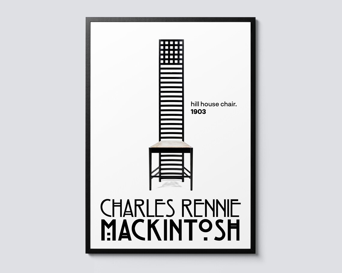Charles Rennie Mackintosh Hill House Chair 1903 Design Poster